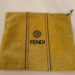 Yellow Brown Fendi Dust Makeup bag